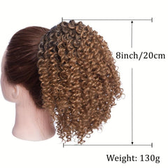 32 Cm Afro Kinky Curly Drawstring Ponytail Extensions Natural Synthetic Hair