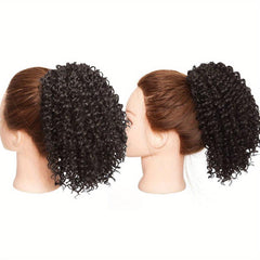 32 Cm Afro Kinky Curly Drawstring Ponytail Extensions Natural Synthetic Hair