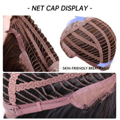 Ombre Blonde Bob Wigs With Bangs 35 56 Cm Natural Straight Dark Roots Wigs
