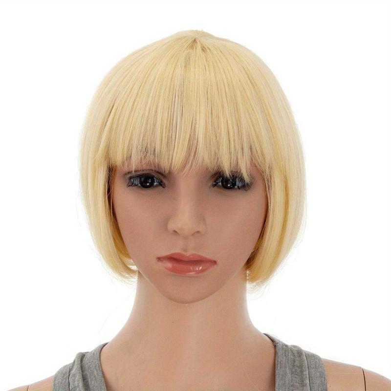 25cm Short Bob Straight Hair Wigs With Bangs in Various Colors for Cosplay Party