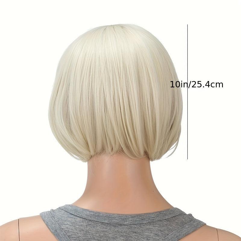 25cm Short Bob Straight Hair Wigs With Bangs in Various Colors for Cosplay Party