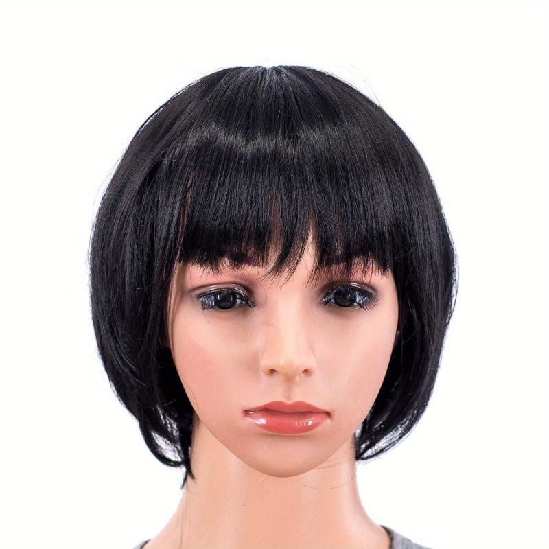 25cm Short Bob Straight Hair Wigs With Bangs in Various Colors for Cosplay Party