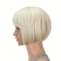 25cm Short Bob Straight Hair Wigs With Bangs in Various Colors for Cosplay Party