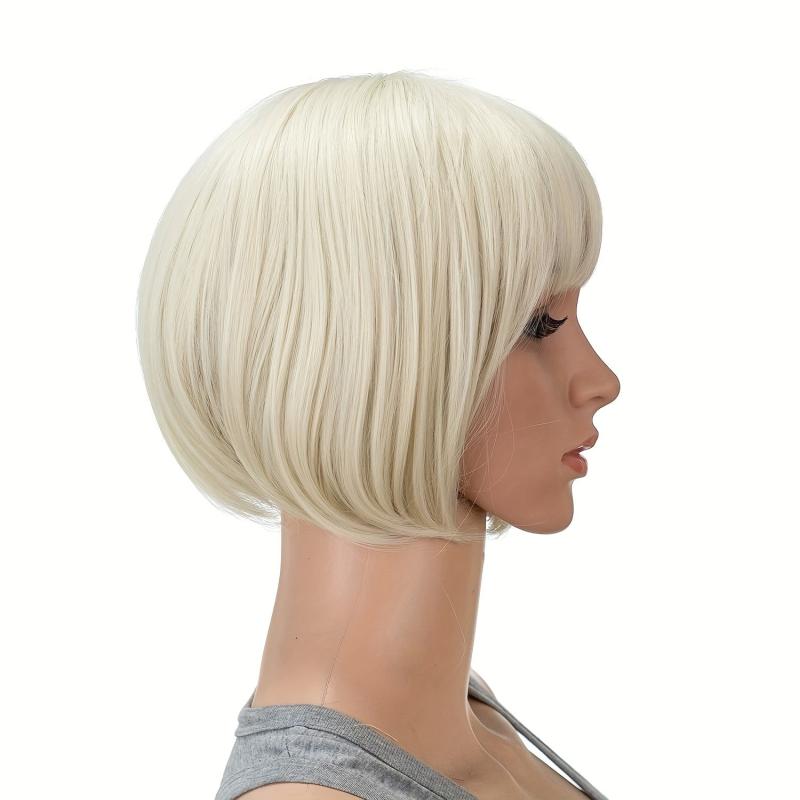 25cm Short Bob Straight Hair Wigs With Bangs in Various Colors for Cosplay Party
