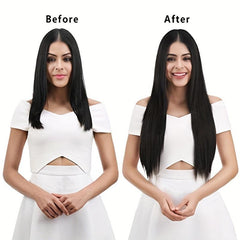 4pcs Long Straight Hair Extensions Clip In Synthetic Fiber Hair Pieces