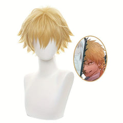 Yellow Short Wig for Men Anime Cosplay Halloween Party Wear