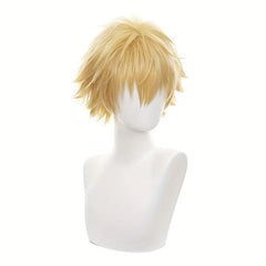 Yellow Short Wig for Men Anime Cosplay Halloween Party Wear