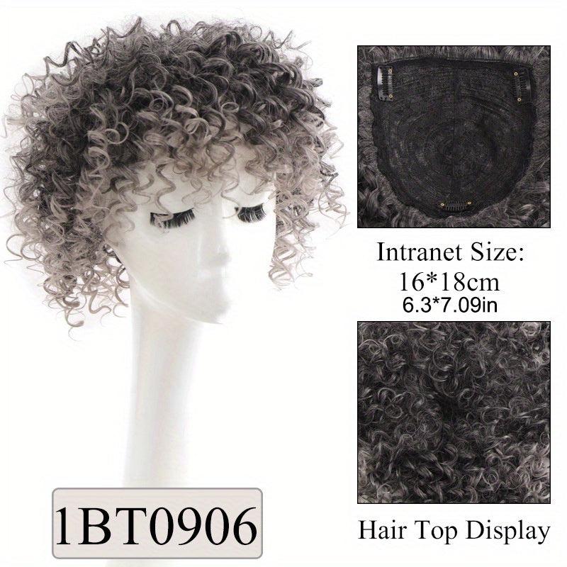 Afro Kinky Curly Hair Toppers Toupee Clip In Hair Toppers Synthetic Fiber