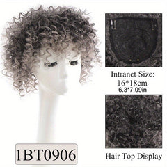 Afro Kinky Curly Hair Toppers Toupee Clip In Hair Toppers Synthetic Fiber