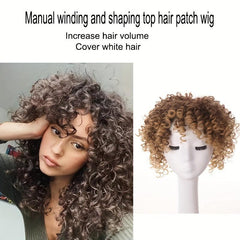 Afro Kinky Curly Hair Toppers Toupee Clip In Hair Toppers Synthetic Fiber