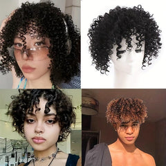 Afro Kinky Curly Hair Toppers Toupee Clip In Hair Toppers Synthetic Fiber