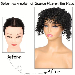 Afro Kinky Curly Hair Toppers Toupee Clip In Hair Toppers Synthetic Fiber