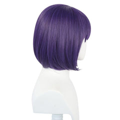 Short Purple Straight Synthetic Cosplay Wig For Halloween
