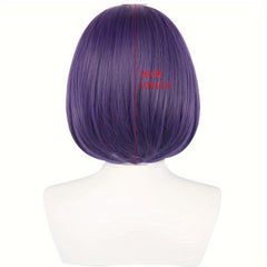 Short Purple Straight Synthetic Cosplay Wig For Halloween