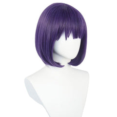 Short Purple Straight Synthetic Cosplay Wig For Halloween