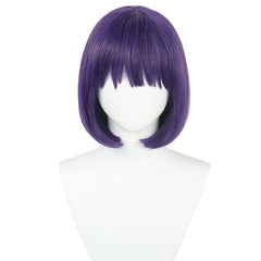 Short Purple Straight Synthetic Cosplay Wig For Halloween