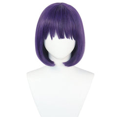 Short Purple Straight Synthetic Cosplay Wig For Halloween