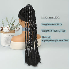 Y2K 60-96cm Long Braid Ponytail Extensions Synthetic Twist Braided Ponytail