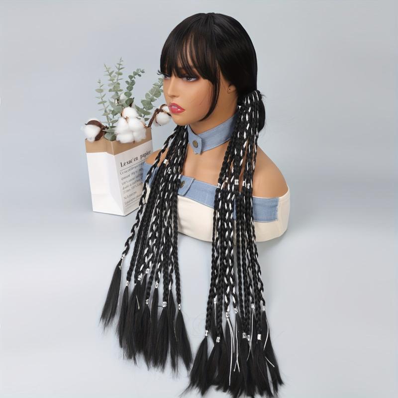 Y2K 60-96cm Long Braid Ponytail Extensions Synthetic Twist Braided Ponytail