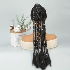 Y2K 60-96cm Long Braid Ponytail Extensions Synthetic Twist Braided Ponytail