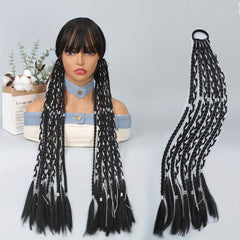 Y2K 60-96cm Long Braid Ponytail Extensions Synthetic Twist Braided Ponytail