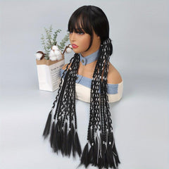 Y2K 60-96cm Long Braid Ponytail Extensions Synthetic Twist Braided Ponytail