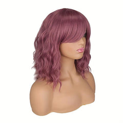 Short Wavy Bob Cut Wigs Short Loose Curly Wigs Synthetic Wigs For Girls Women