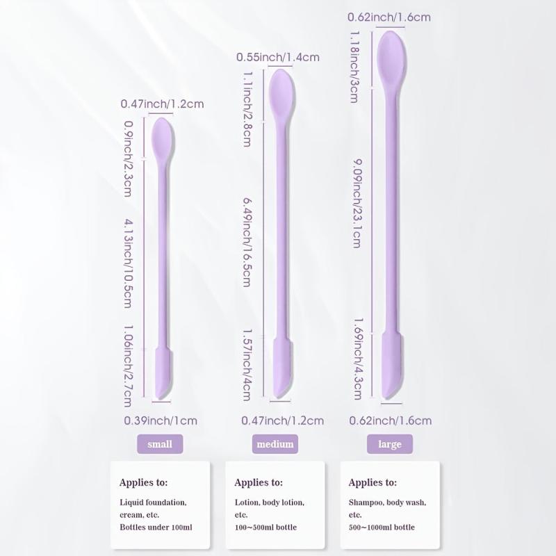 3pcs Multifunctional Makeup Spatulas Set Double Ended Silicone Scraper