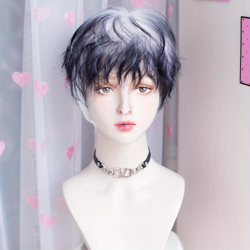 Short Curly Hair Wigs 4 Cm Synthetic Men Women Natural Heat Resistant
