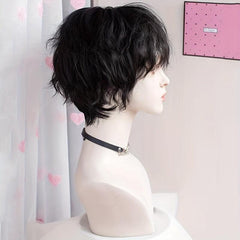 Short Curly Hair Wigs 4 Cm Synthetic Men Women Natural Heat Resistant
