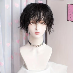 Short Curly Hair Wigs 4 Cm Synthetic Men Women Natural Heat Resistant