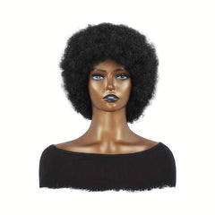Short Afro Curly Synthetic Hair Wigs Fluffy Hair Replacement Wigs
