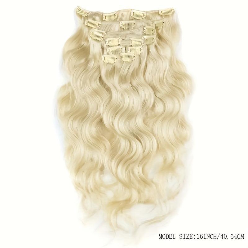 8 Pcs Set Clip In 613 Body Wave Hair Extensions Brazilian Virgin Human Hair