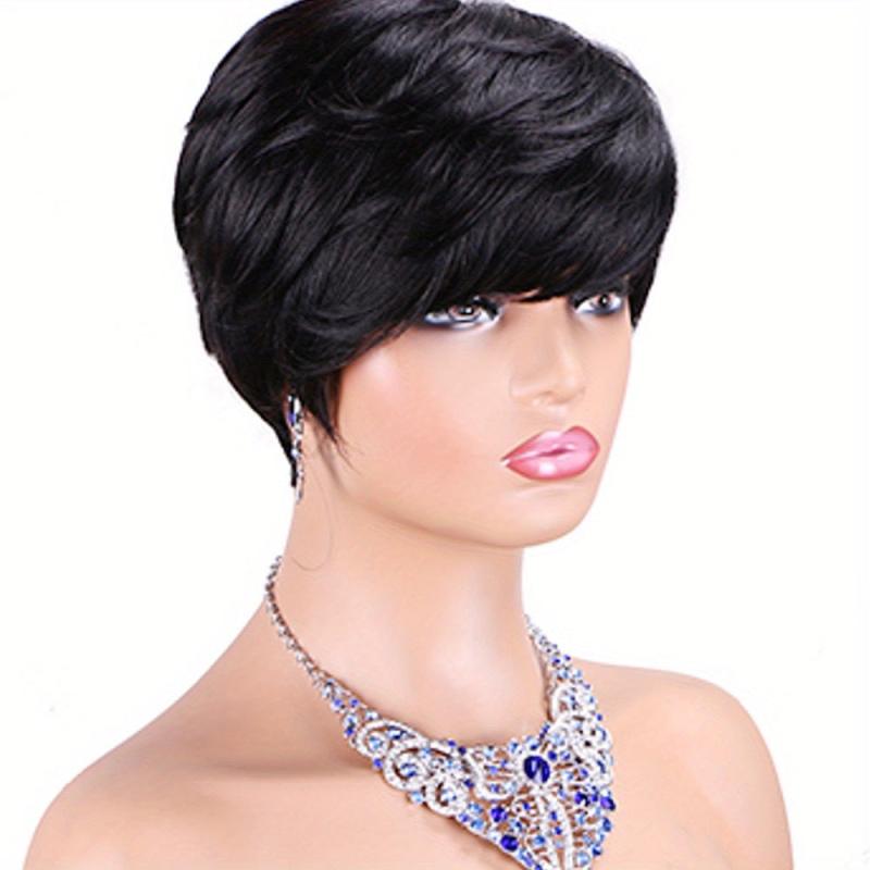 613 Blonde Short Pixie Cut Wigs 15 24 Cm No Lace Synthetic Hair Straight Wigs