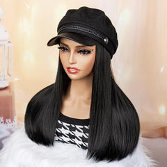 Long Straight Wig Hat for Women Easy to Wear Glueless