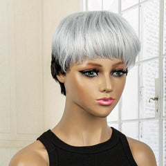 20-32cm Short Pixie Cut Wigs With Bangs - Synthetic Fiber None Lace Wigs