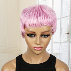20-32cm Short Pixie Cut Wigs With Bangs - Synthetic Fiber None Lace Wigs