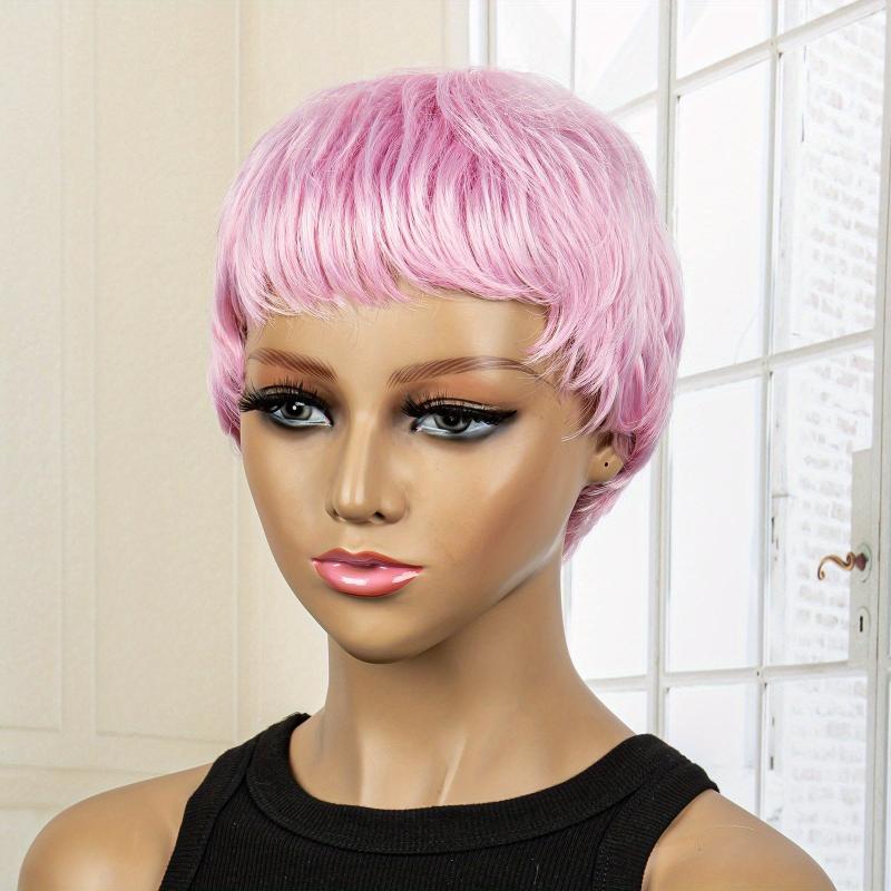 20-32cm Short Pixie Cut Wigs With Bangs - Synthetic Fiber None Lace Wigs