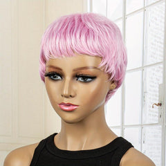 20-32cm Short Pixie Cut Wigs With Bangs - Synthetic Fiber None Lace Wigs