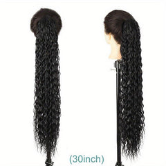 Long Curly Ponytail Extensions Drawstring Clip In Synthetic Hair Extensions