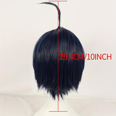 Short Navy Straight Cosplay Wig + Wig Cap