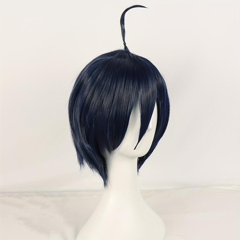 Short Navy Straight Cosplay Wig + Wig Cap