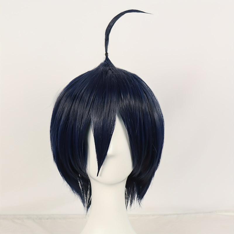Short Navy Straight Cosplay Wig + Wig Cap