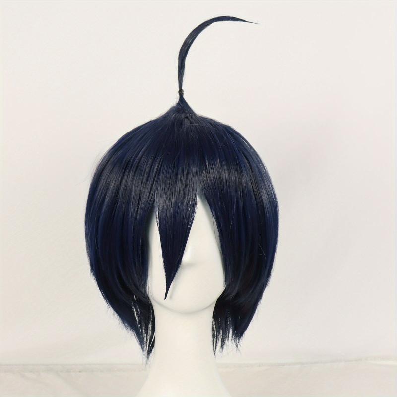 Short Navy Straight Cosplay Wig + Wig Cap