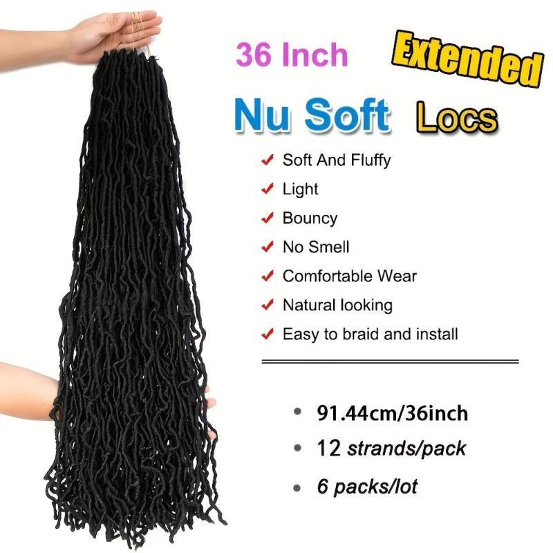 6pack 36Inch Faux Locs Soft Locs Crochet Hair Extensions