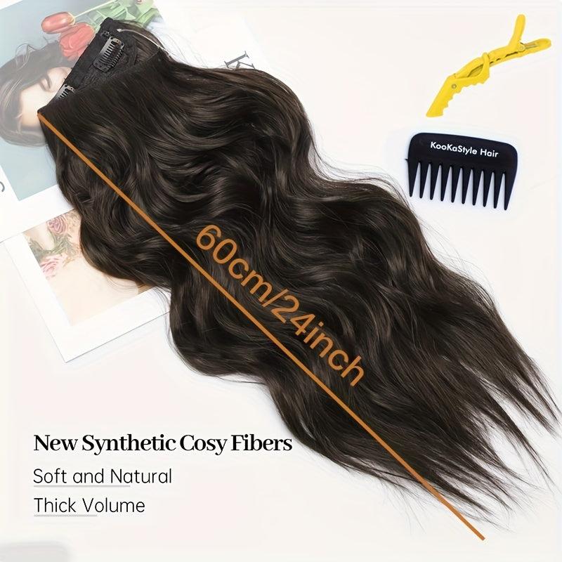 Curly Wave Clip In Hair Extensions 60 96 Cm Wavy Hairpiece