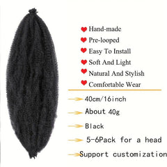 16in Spring Afro Twist Crochet Hair 8 Strands Kinky Twist Braiding Extensions