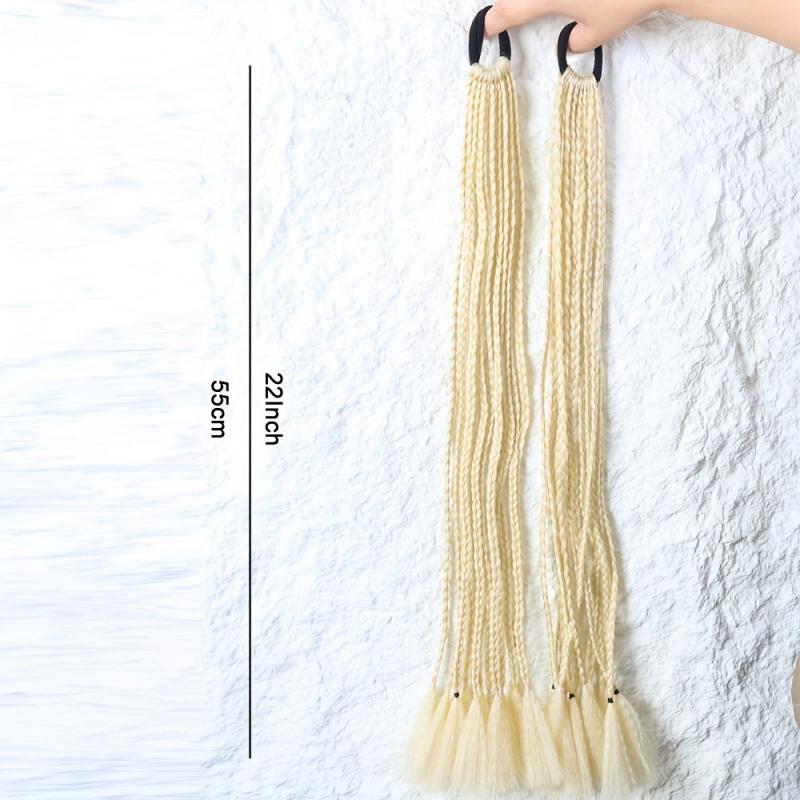 Rainbow Braid Hair Extensions Colorful Synthetic Ponytail Extension
