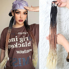 Rainbow Braid Hair Extensions Colorful Synthetic Ponytail Extension