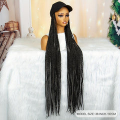 Long Braided Wig With Baseball Cap 96cm Synthetic Full Wig
